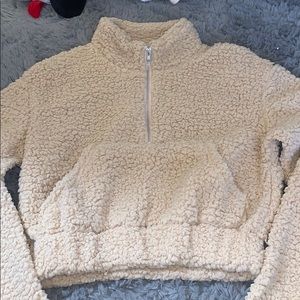 Cropped half zip hoodie